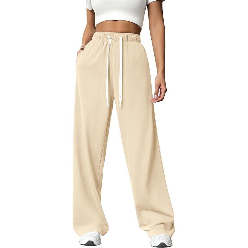 Women's Drawstring Waist Wide Leg Sweatpants Casual Trousers