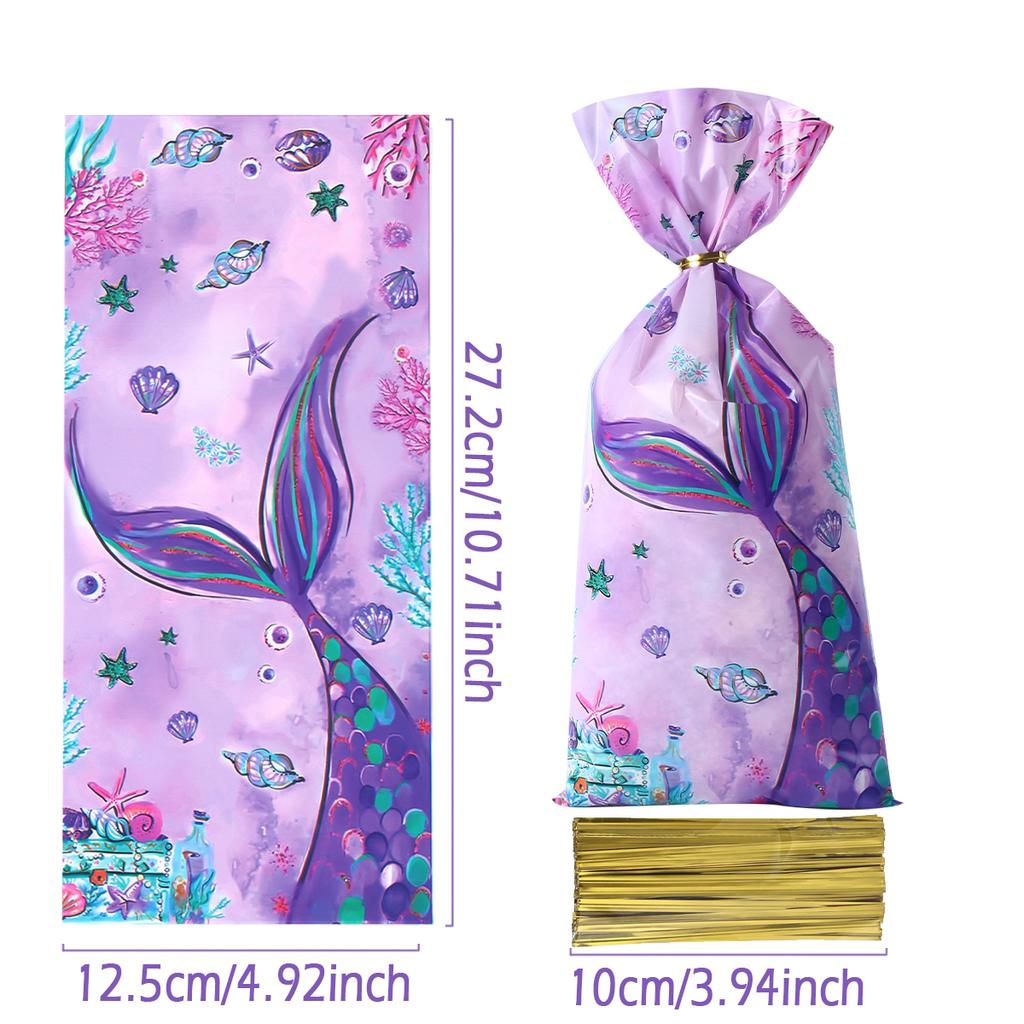 Purple Mermaid Paper Gift Bags Candy Boxes Kids 1st Mermaid Theme Birthday Party Decoration Girl Baby Shower Decoration