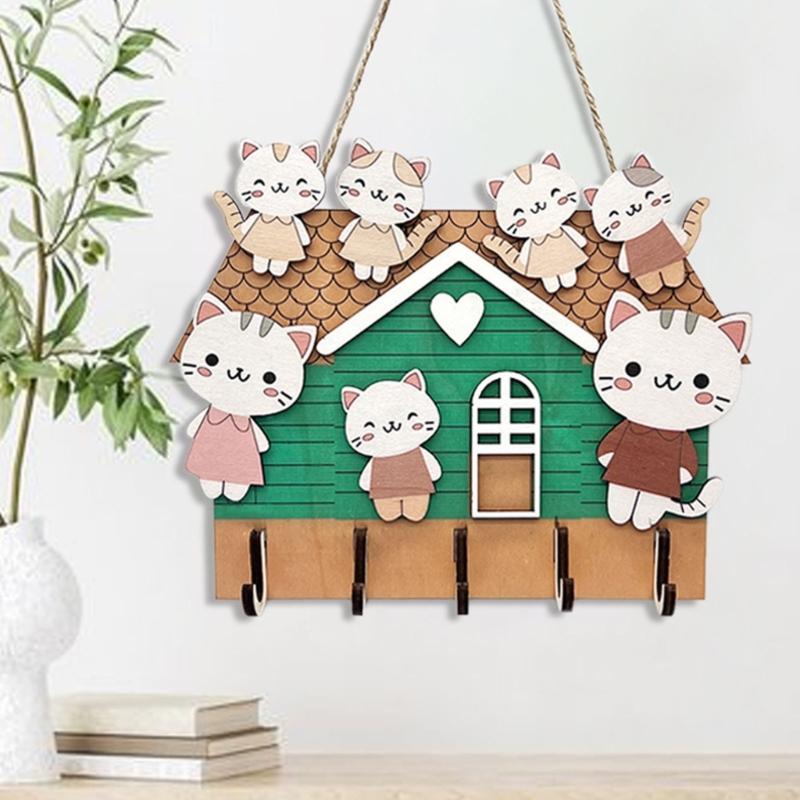 Easy Installation Key Rack With Storage Shelf Natural Wood Wall Organizer with Hanging Hook For Entryway Organization