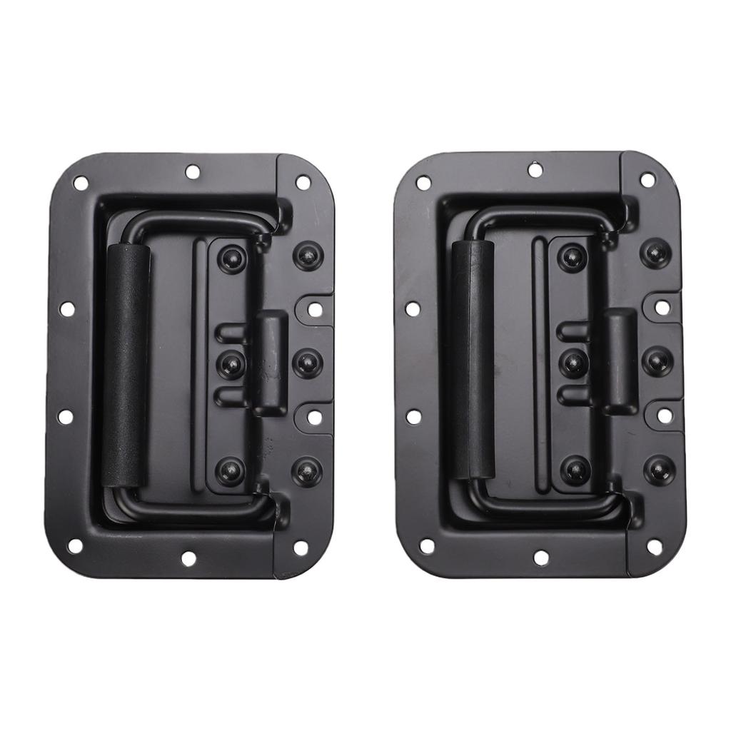 2PCS Recessed Spring Loaded Speaker Case Handles with Rubber Grip Stainless Steel for RV Yacht Flightcase PA Speaker Box