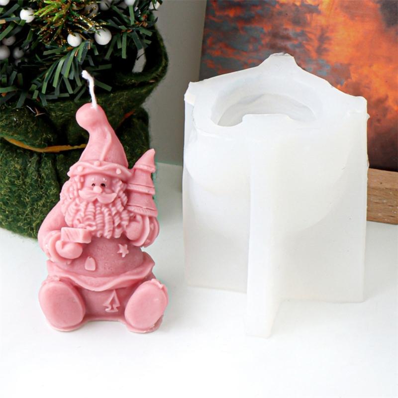 Silicone Candle Making Molds Santa Claus Series Soap Molds Silicone Crafting Molds Silicone Ornament Moulds for Candle