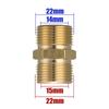 Brass M22 Hose Connector 15mm Female To 14mm Male, High Pressure Washer Extension Coupler Adapter for Power Washer Hose