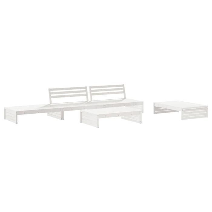 VidaXL Garden Lounge Set with Cushions 5 Pcs, Sofa with Footrest, Furniture Set with Coffee Table Patio Terrace, 3186145