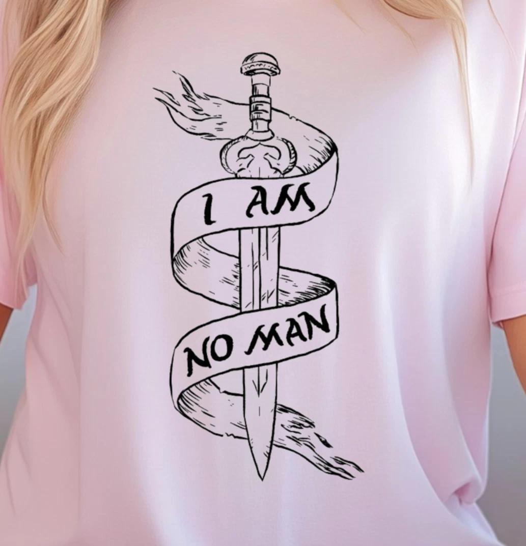 I Am No Man T-shirt | LofR inspired Sword & Banner Design Tee, Fantasy Shirt L