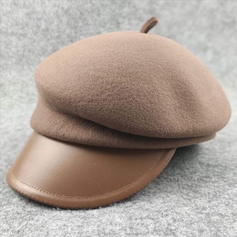 Autumn and winter wool hat female retro ins painter hat showing face small cap equestrian hat small fragrance