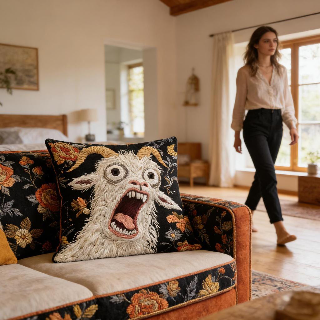 Throw Pillow Covers Screaming Goat Soft Protector Decorations 17.72x17.72 inches Throw Cushion Covers for Party Couch Home Dorm