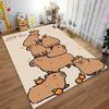 Cute Capybara Carpet with Orange Fruits and "Have a Good Day!" Text Suitable for use as an anti-slip for living room bedroom sofas