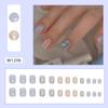 Blue Sparkling Fake Nails Short Round Nail Tips Fashion False Nails  for DIY
