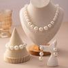 Trend Pearl Necklace Bracelet Stud Earrings Vintage Luxury Fashion Temperament Necklace Bracelet Stud Earrings Set