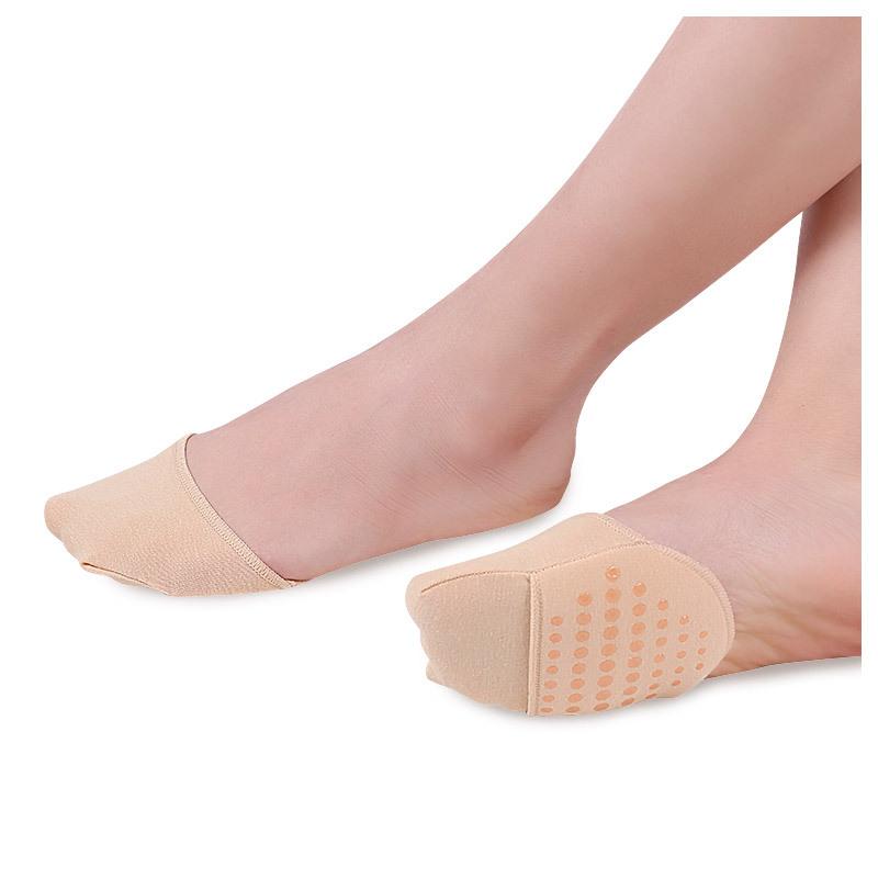Women's Breathable Silicone Anti Slip Summer High Heels with Front Foot Socks, Half Foot Socks, Invisible