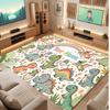 Dinosaur Theme Soft Crystal Velvet Rug Custom Name & Text Print Non Slip Floor Rug for Bedroom Living Room