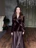 2025 Winter Retro Luxury Long Sleeve Warm Skirt Set