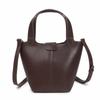 Basket Bag Ekte skinn Commuter Nisje Design Bøtteveske med topplag kuskinn Crossbody skulderveske