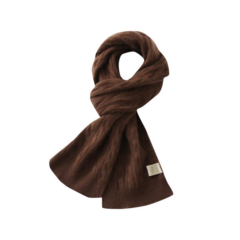 100% Pure Cashmere Cable Knit Scarf for Women and Men – Versatile Autumn/Winter Fashion Accessory