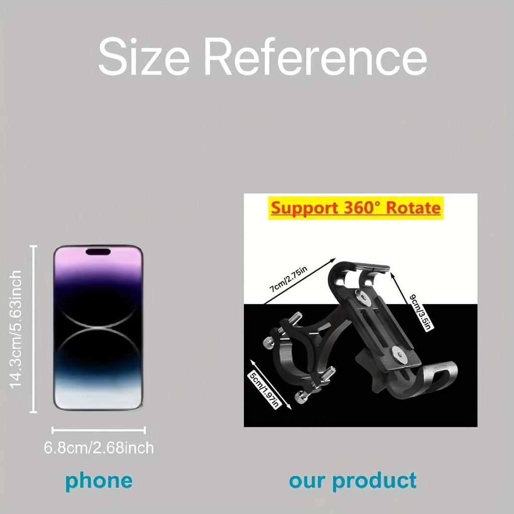 Aluminum Alloy Bicycle Fixed Bracket, Mobile Phone Holder, Cycling Bicycle Electric Battery Bike, Rotating Mobile Phone Holder, Navigation Bracket