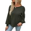 Women's Casual Fashion Long Sleeve Open Back Round Neck Top
