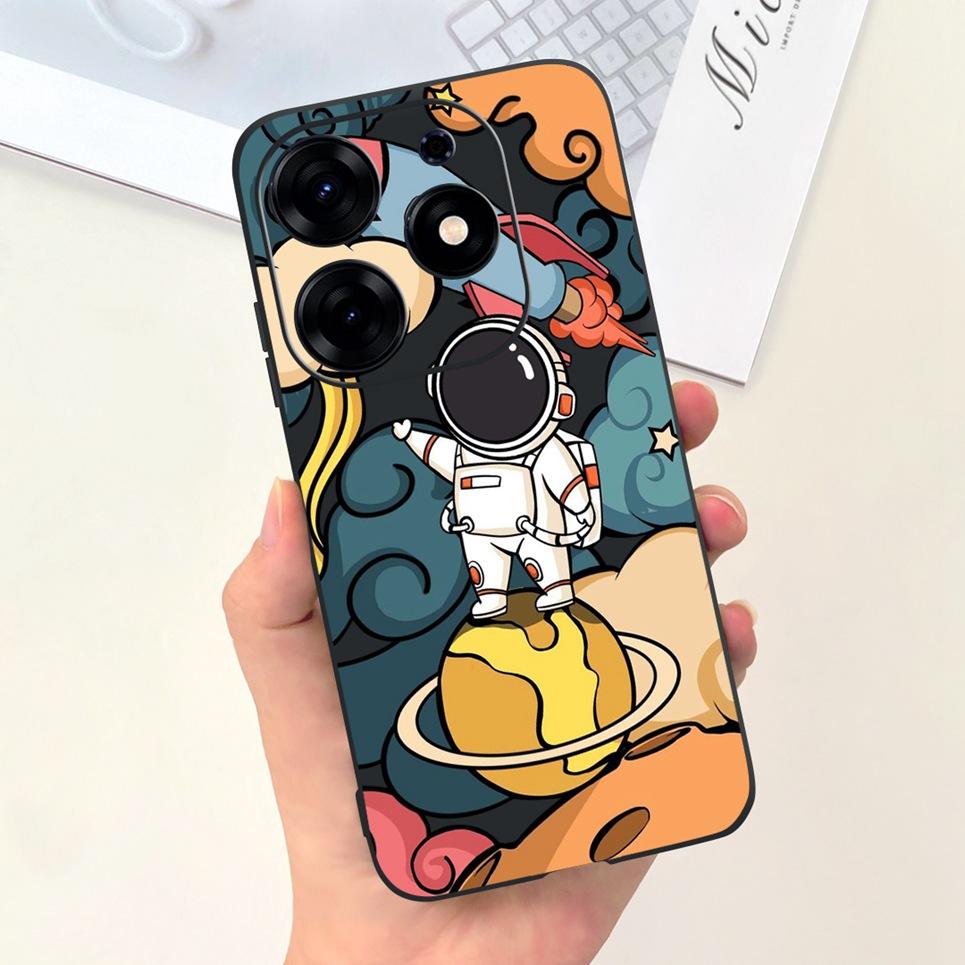 For Tecno Spark 10 Pro 10C Spark 9 Pro 9T Spark 8C Spark 7 Phone Case Black Sky Moon Night Stylish Bumper Shell Liquid Silicone