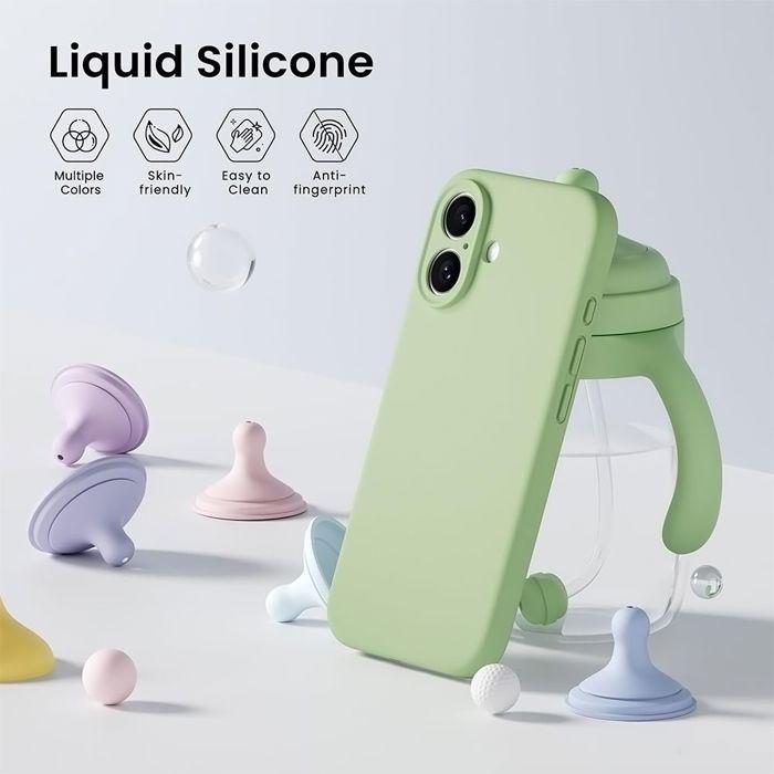 Coque de Protection - BOOLING - iPhone 17 Pro - Silicone Antichoc Slim Mat Vert - 2 Verres Trempés