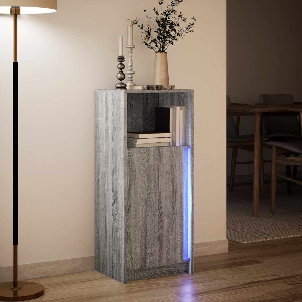 LED Sideboard Grey Sonoma 42.5 x 34 x 100 cm Particle Board