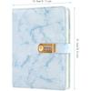 AccuPrints Marble Pattern Lock Diary Writing Notebook,A5 Fancy PU Leather Planner, Personal Journals Combination Lock Se