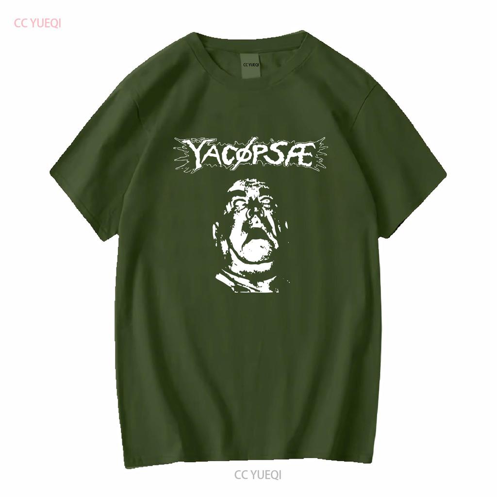 YACOPSAE T Shirt Band Hardcore Anarcho Punk Rock Long or Short Sleeves Vintage Washed Streetwear Casual Breathable