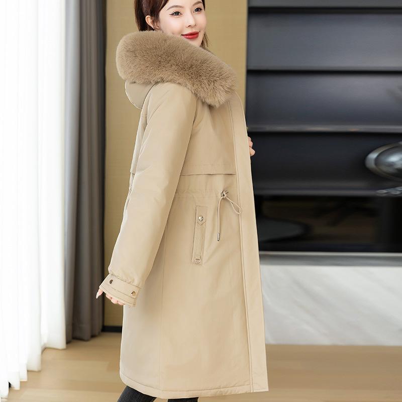 Winter New Cotton-padded Clothes, Hooded Removable Fur Collar Cotton Clothes, One Dress and Three Wear Versatile Women's Coats