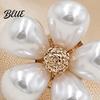 Anti-oxidation Brooch Hollow Flower Shape with Faux Pearls Anti-exposure Small Pin Electroplated Electroplating Process Versatile Badge for