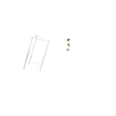 Minimalist Clear Acrylic Side Table with Leaf Sculpture Metal Statue Modern Bedside Cabinet End