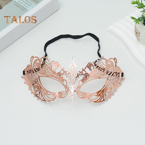 Masquerade Face Cushion Mardi Gras Masque Costume Metal Rhinestone Halloween Cosplay Eye Cushion for Carnival Stage Party Favors