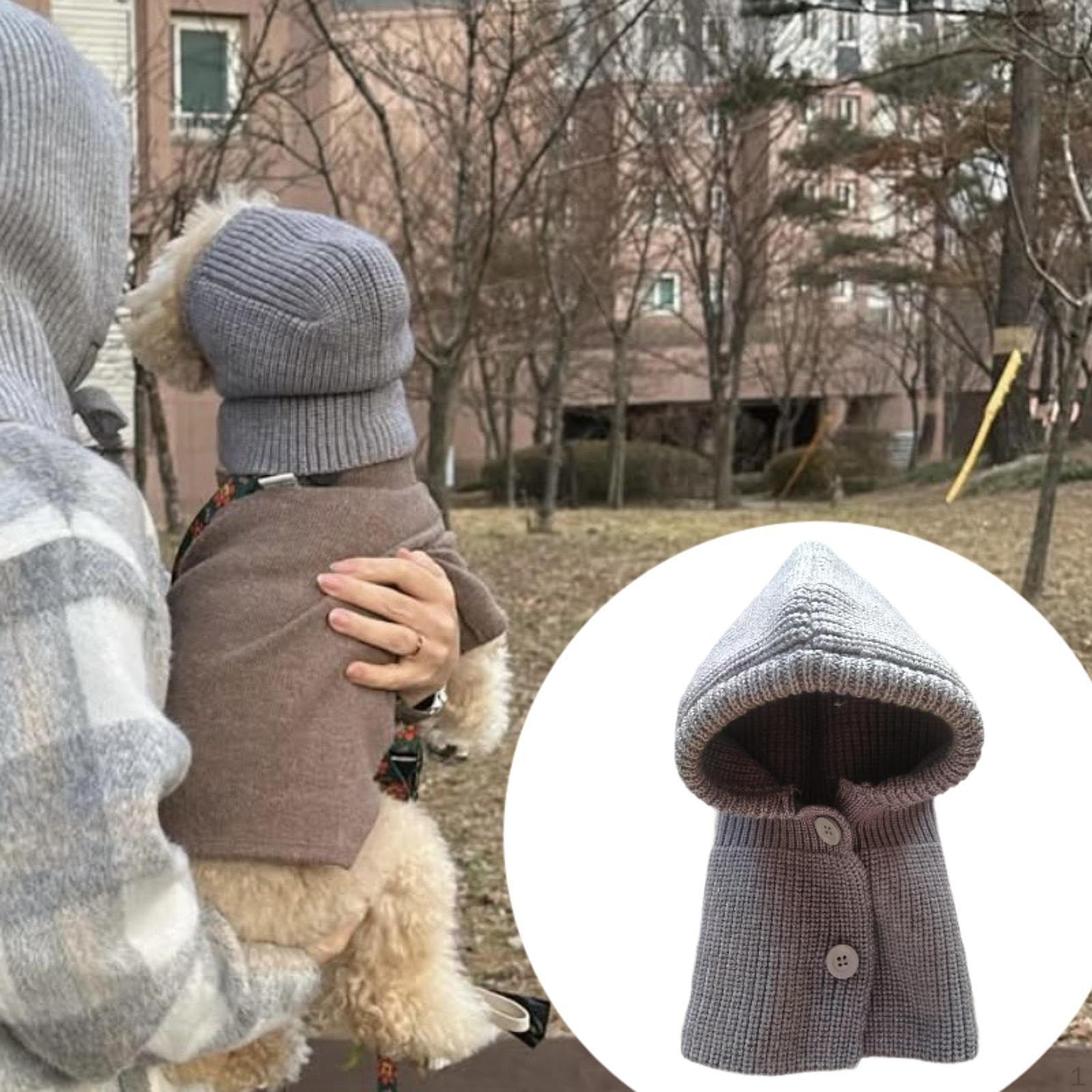 

Autumn Winter Pet Hat Cold Weather Warm Cap Fashion Windproof Headwear Dog for Puppy Small S gray