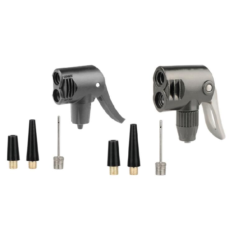 Ergonomic Bike Pumps Nozzle With 3 Valves Adapters For Quick And Comfortable Inflation Of Various Items