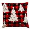 Red Plaid Elk Deep Forest Christmas Pillow Cover Home Sofa Cushion Cover