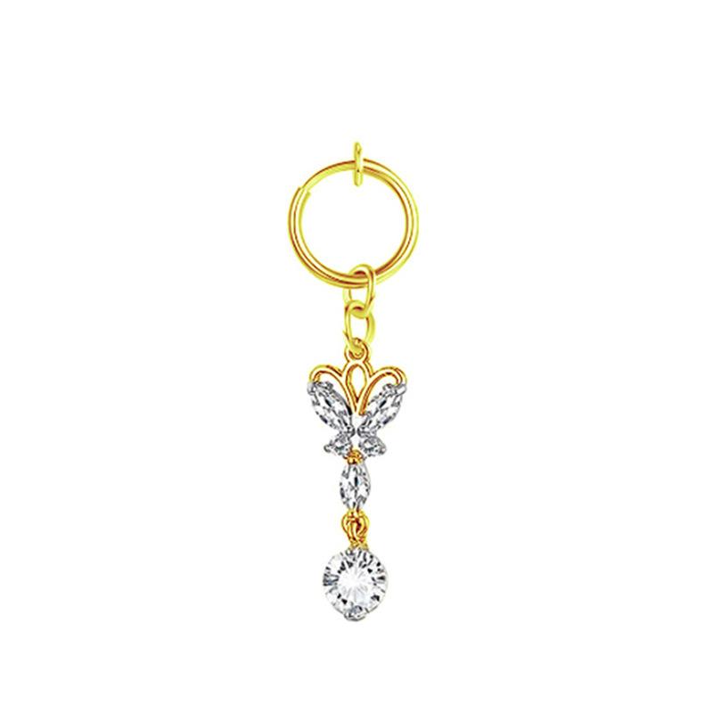 Edelstahl Schmetterling ausgenommen perforierte Nabelschnur Nabelsteine ​​Bauchnagel Ohrringe Punktion Schmuck