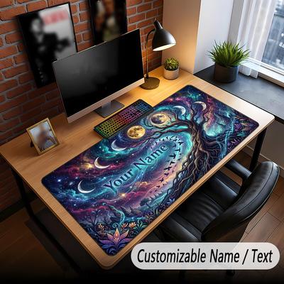 Fantasy Adventure Theme Custom Mouse Pad Personalized With Name Text Customized Desk Mat For Office Home Decor
