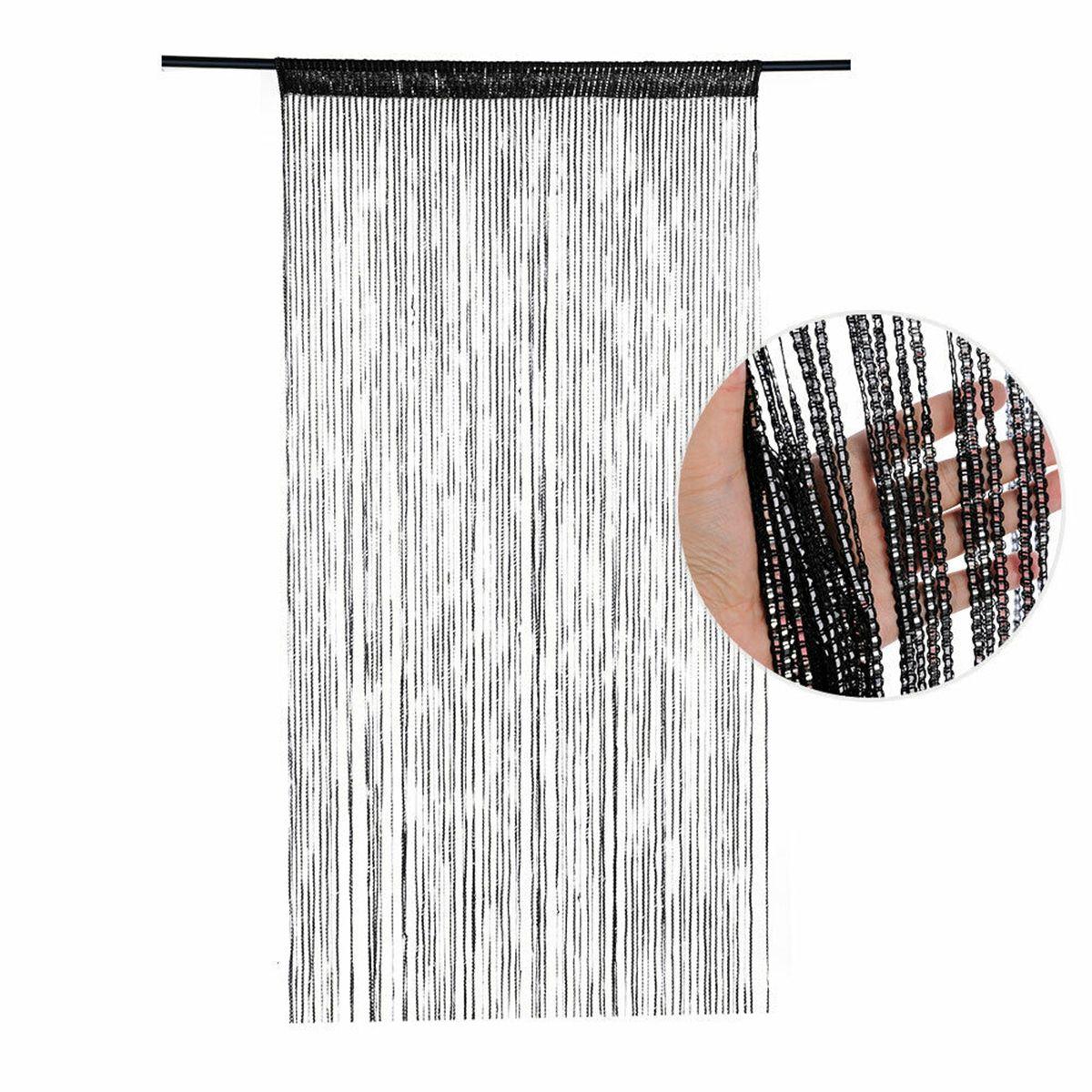 

Living Room Fly Screen Shiny Hanging Beaded Door Tassel Line Divider Drape Valance String Curtain