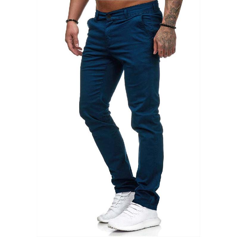 Casual Pants Men'S European And American Style Slim Fit Men'S Casual Solid Color Pants