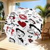 Betty Boop Print Automatic Open Close Umbrella, Portable Foldable Umbrella, for Outdoor Commute Camping Trip, Ideal Birthday Gift