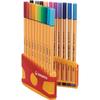 Stylos Feutre - STABILO - Point 88 - 20 Couleurs Assorties - Pointe Fine - Capuchon Ventilé