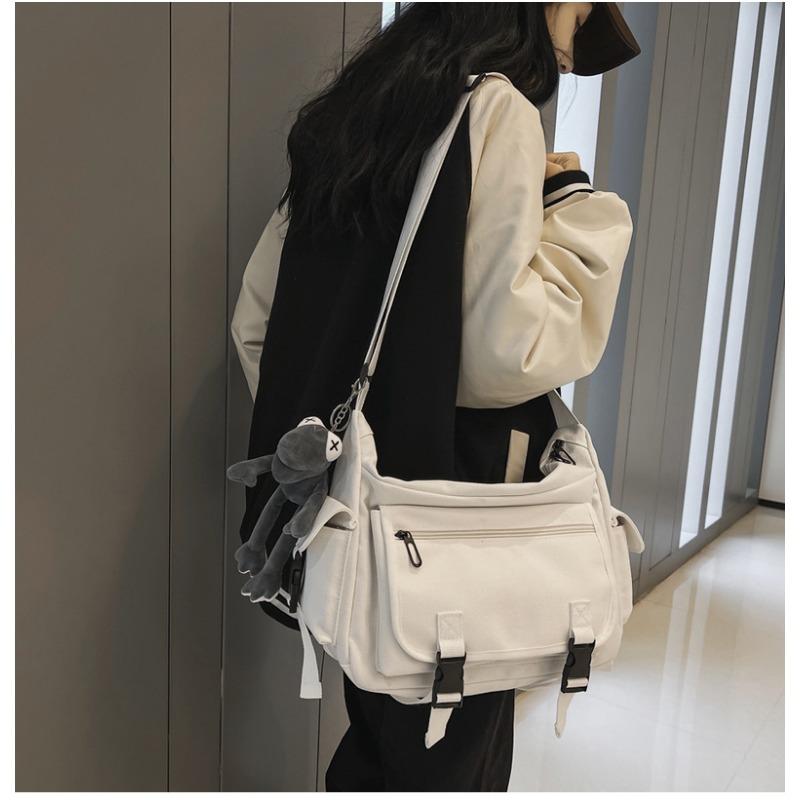 Minimalist Crossbody Bag Unisex Instagram Japanese Korean Large Capacity Utility Shoulder Messenger Bag Workwear Style College Student Backpack