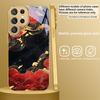 Red Vortex Pattern For Samsung Galaxy S26 S20 FE S21 Ultra S23 Plus S24 Ultra S25 S21+ S22Plus S26 S24 Golden Glass Phone Case