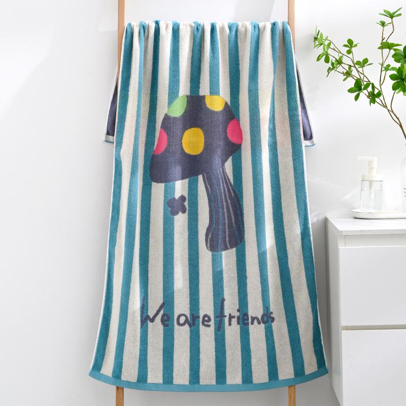 Luxury Yarn-Dyed Jacquard Cotton Bath Towel - Soft, Absorbent, Thick, and Large