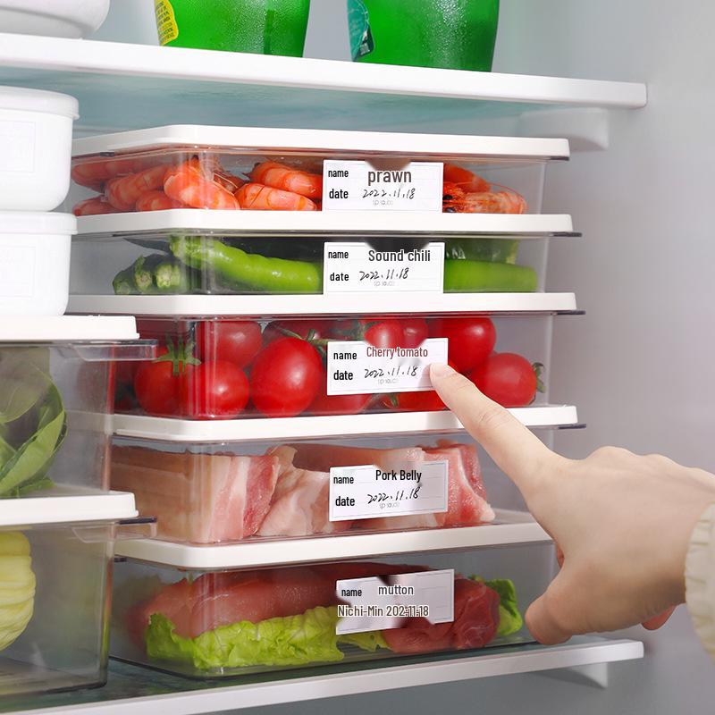 Waterproof Self-Adhesive Kitchen Refrigerator Classification Stickers for Easy Handwritten Food Storage.
