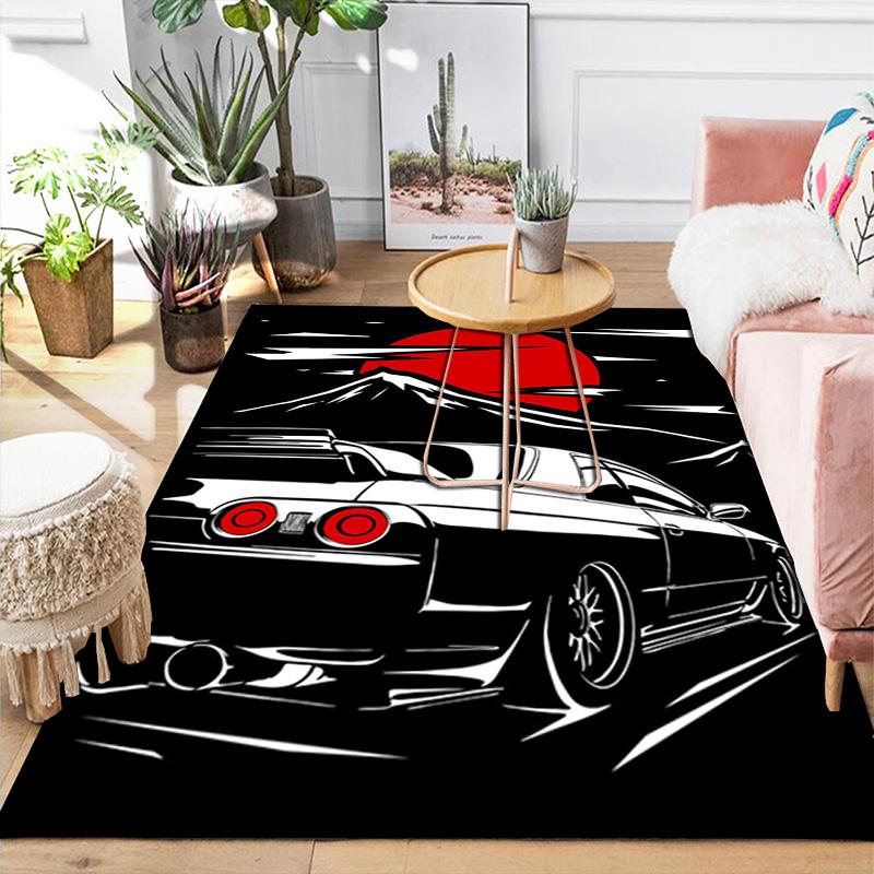 Black and White Sunset Car Rug Floor Mat for Living Room or Bedroom Soft and Comfortable Carpet a Gift for Birthday and Holiday.MFF0918276