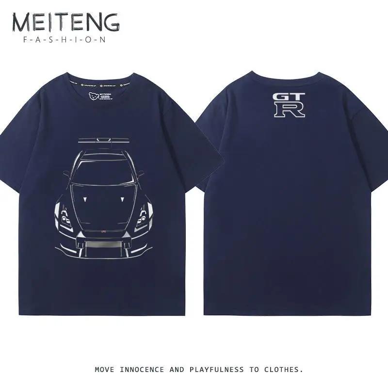 Men's Women's Summer Cotton Versatile Trend T-shirt Clothes Nissan GTR God of War R35R34 Modified Team Short-sleeved