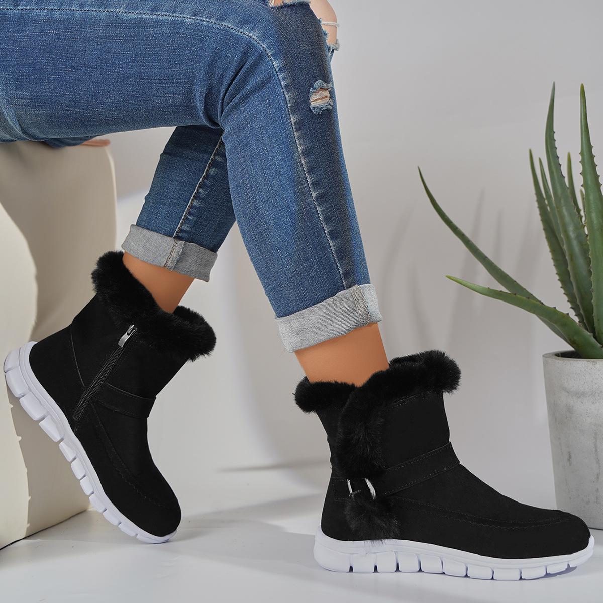 Большие размеры модные зимние сапоги новые зимние европейские и американские утолщенные — фото 5