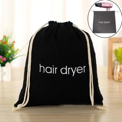 Portable Dustproof Hair Dryer Cloth Bag Large Capacity Canvas Hair Diffuser Drawstring Hairdryer Bag