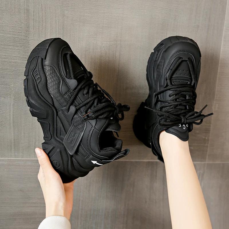 

Spring and Autumn New Round Head Thick Bottom Lacing Shallow Mouth Women s Sports Shoes Fashion Comfortable Sexy Casual Shoes 35 золотий