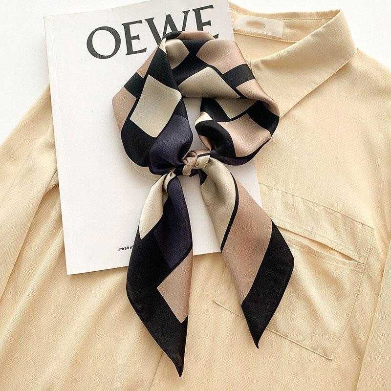 Szalik 100% Jedwab Damski Jedwab Morwowy Luksusowy Wysoka Jakość Kwadratowy Modny Nadruk Chustka do Włosów Chustka na Szyję Szal Damski Zawijki Hidżab Bandana Szaliki