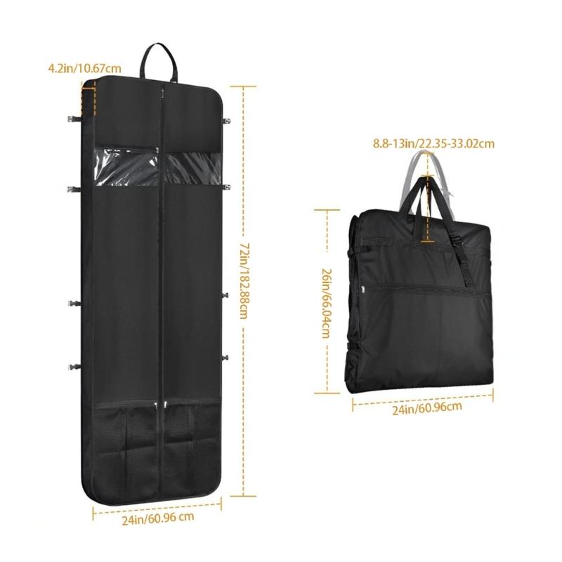 Oversized 72-inch Beschermende Bruidsjurk Opbergtas Herbruikbare Opvouwbare Hangende Organizers Oxford Stof Stofhoes