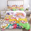 3pcs Day in the Life of Sailor Moon Printed Quilt Set - Includes 1 Quilt Cover and 2 Pillowcases, Machine Washable - Suitable for All Seasons.W02